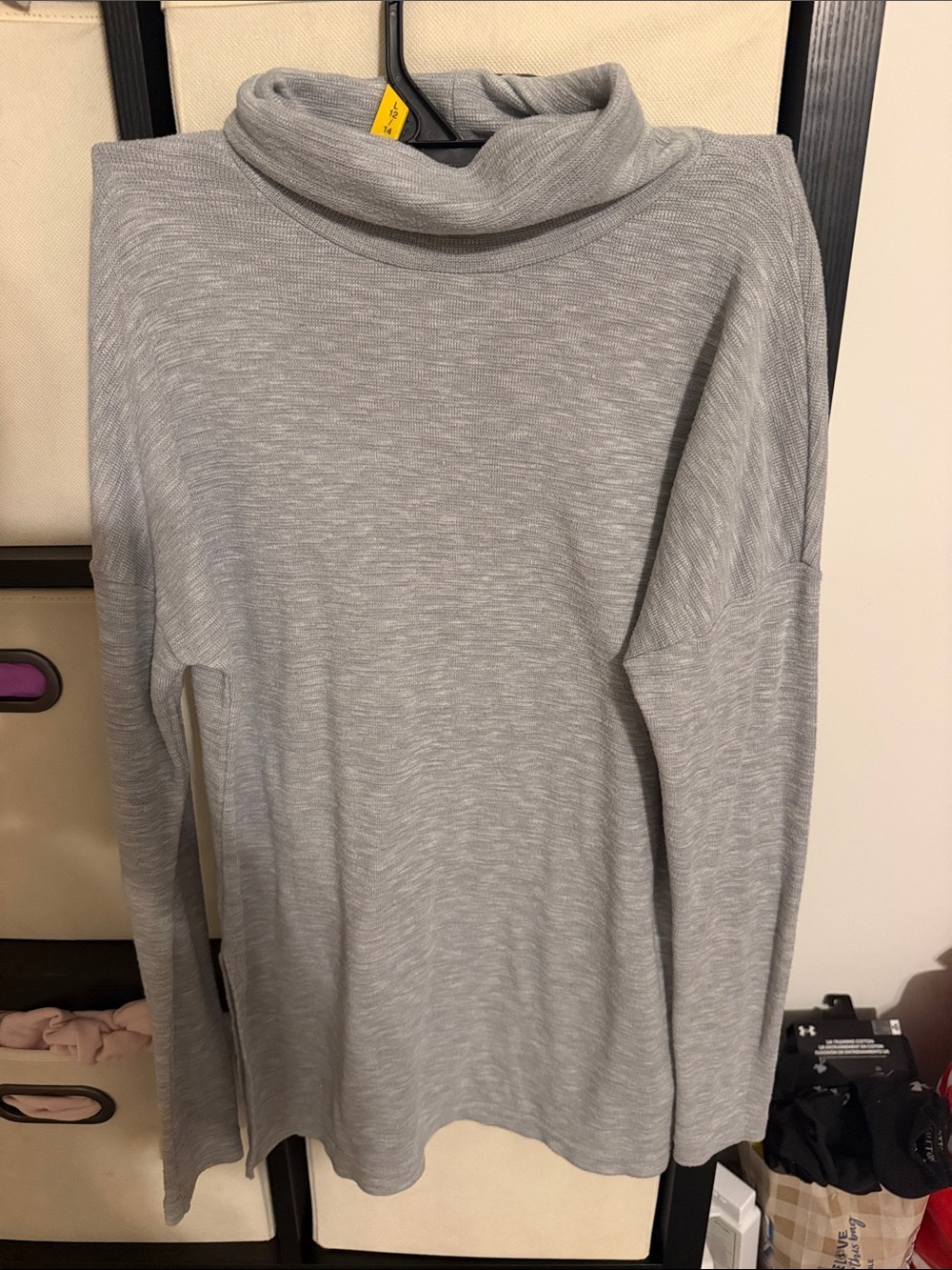 J crew vintage fleece Light Gray Turtleneck Women's Sweater